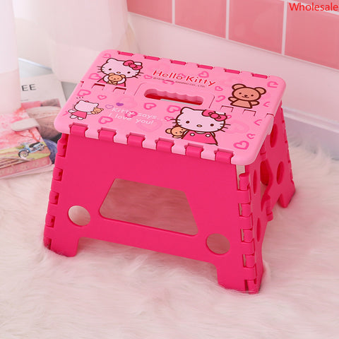 Sanrio Thick Folding Stool Portable Outdoor Plastic Stool Bathroom Household Adult Children Small Bench Fishing Stool Mazar.