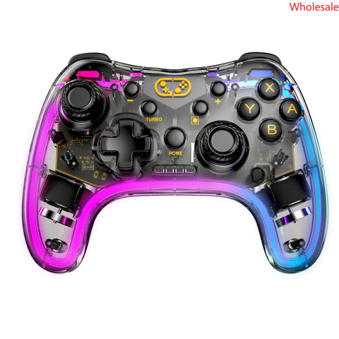 Switch Game Controller Neon RGB Colorful Glow Switch Pro Wireless Game Controller 6-axis Body Feel