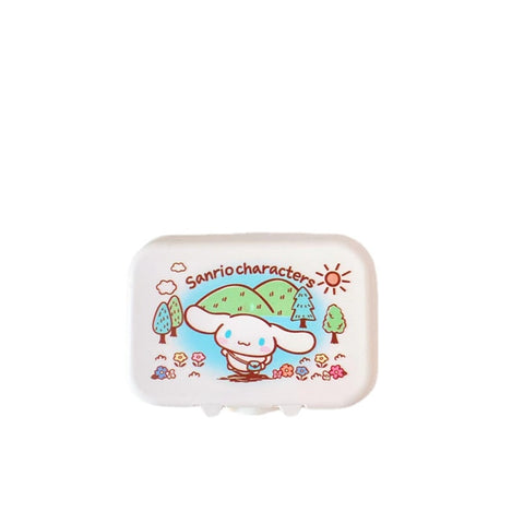 Sanrio Flap Toilet Soap Box Creative Drain Free Punched Tape Cover Household Bathroom Toilet Soap Dish