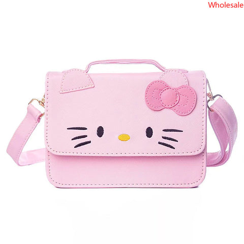 Sanrio Kulomi Diagonal Bag Girl Heart Mobile Phone Key Bag PU Waterproof Leather Handbag