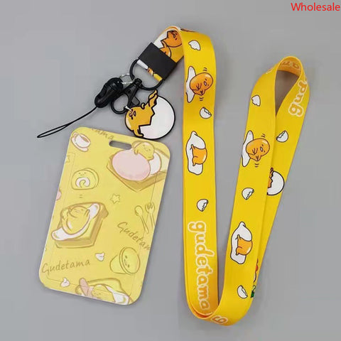 Gudetama Long Rope ID Set Student Subway Card Access Control Card Loss Prevention Card Set Public Transport Card Work Permit Hanger