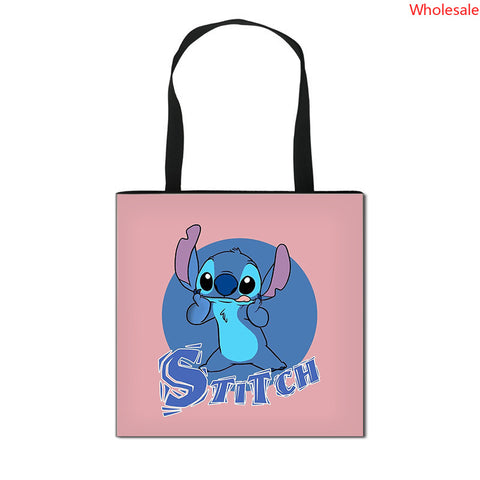 2023 New Stitchy Shopping Bag Cute Cartoon Peripheral Portable Handbag Large Polyester Storage Bag