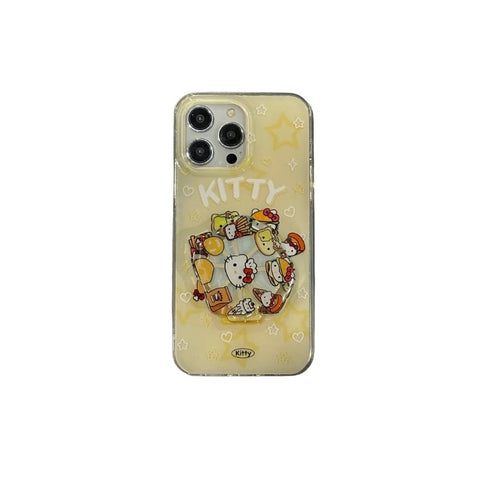 Sanrio HK Cat IPhone Case Full Body Protective Case For IPhone 11-15 Pro Max