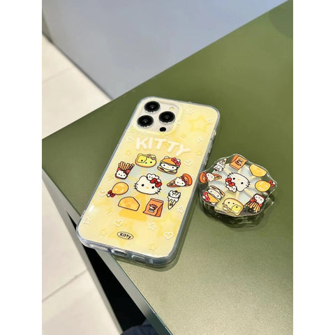 Sanrio HK Cat IPhone Case Full Body Protective Case For IPhone 11-15 Pro Max