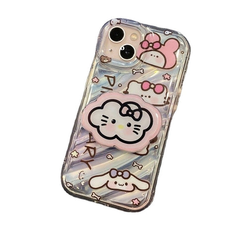 Vertical Sanrio Suitable for IPhone 13promax Phone Case Xsmax/11 Water Ripple 6splus/12pro/14promax Silver Paper 8plus/6splus/11promax for Girls