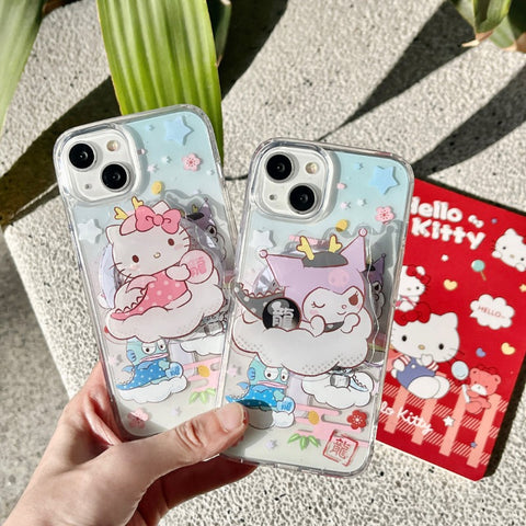 Year of The Dragon Cartoon Ugly Fish Kitty Kulomi for IPhone15/14promax Phone Case 11 Transparent Acrylic Magnetic Case 12/13 Apple 14Pro Full Cover 15Pro