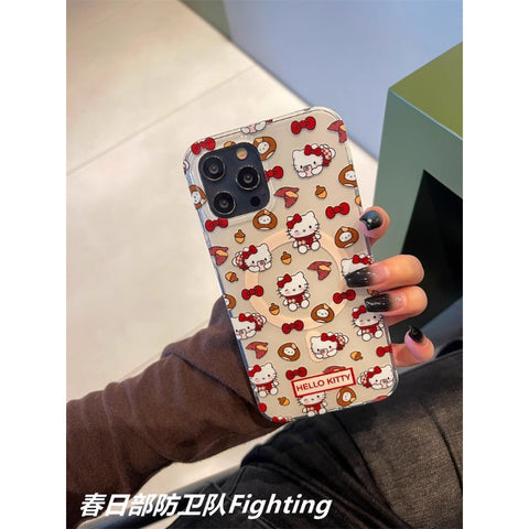 Cute Cartoon Sanrio Autumn Winter New Hellokitty Cute Sanrio iPhone Case Full Body Protective Case For IPhone 11-15 Pro Max