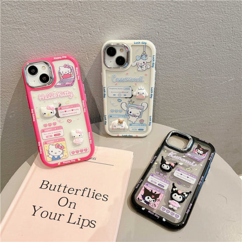 Electroplated 3D Kuromi IPhone 14 Sanrio iPhone Case Full Body Protective Case For IPhone 11-15 Pro Max