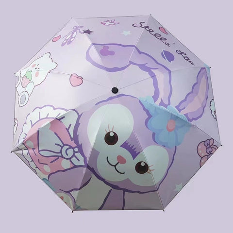 Wholesale of Spot Sanrio Kuromi Black Glue Dual-purpose Sunny Umbrellas, Folding Black Glue Cartoon Sun Umbrellas, Children's Umbrellas