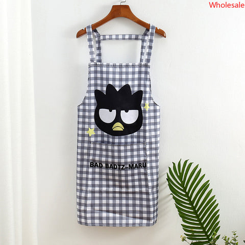 Sanrio Plaid Series Large Apron Kitchen Home Cleaning Cute Thickened Apron