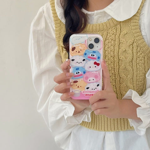 Cute Full Screen Sanrio Dumplings Sanrio iPhone Case Full Body Protective Case For IPhone 11-15 Pro Max