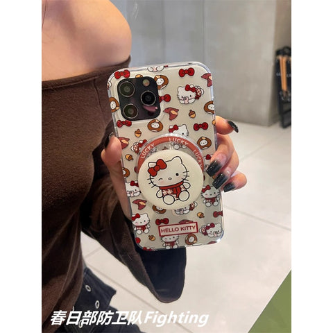 Cute Cartoon Sanrio Autumn Winter New Hellokitty Cute Sanrio iPhone Case Full Body Protective Case For IPhone 11-15 Pro Max