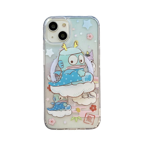 Year of The Dragon Cartoon Ugly Fish Kitty Kulomi for IPhone15/14promax Phone Case 11 Transparent Acrylic Magnetic Case 12/13 Apple 14Pro Full Cover 15Pro