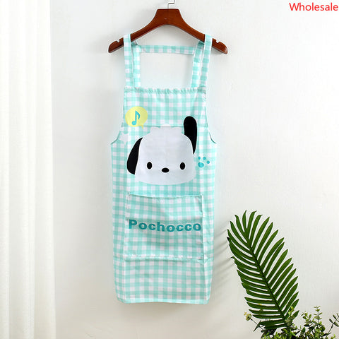 Sanrio Plaid Series Large Apron Kitchen Home Cleaning Cute Thickened Apron