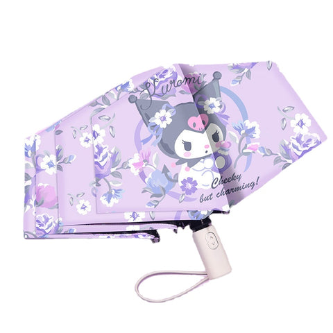 Kuromi Umbrella Fully Automatic Women's High Beauty Instagram Cute Sun Umbrella with Sun and Rain Dual Use, Sanrio Sun Umbrella UV Protection