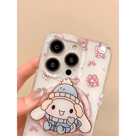 Double-layer Magnetic Stand Protective Case Cute Sanrio iPhone Case Full Body Protective Case For IPhone 11-15 Pro Max