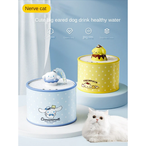 Ceramic Pet Water Dissolver Automatic Circulation Flow Living Water Insulation Bowl Supplies