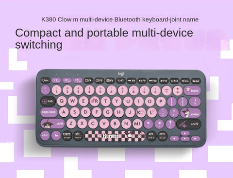 Kuromi Wireless Bluetooth Keyboard Sanrio Tablet Laptop Portable Keyboard