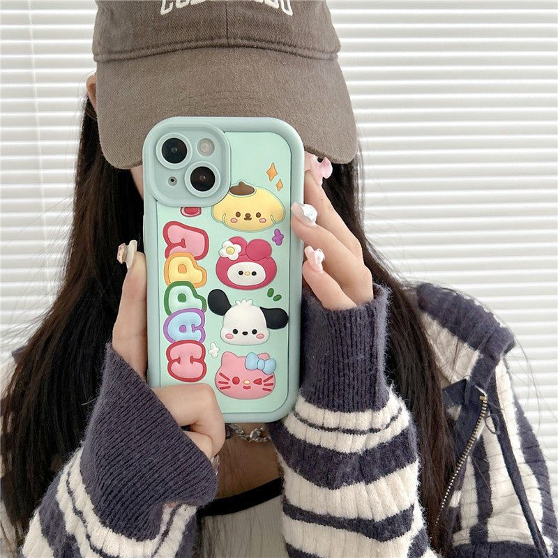 Cartoon Stereo My Melody Full Body Protective Case For IPhone 11-15 Pro Max