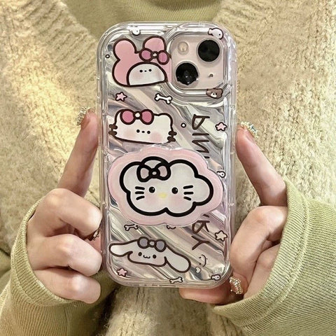 Vertical Sanrio Suitable for IPhone 13promax Phone Case Xsmax/11 Water Ripple 6splus/12pro/14promax Silver Paper 8plus/6splus/11promax for Girls