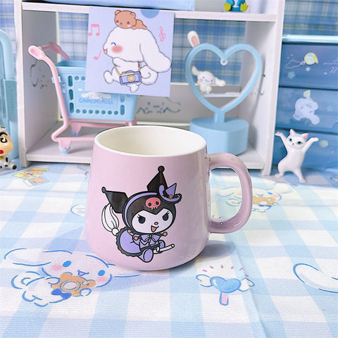 Ceramic Cup Jade Gui Dog Cute Girl Gift Box with Lid Mug Cartoon Sanrio Melody Kuromi