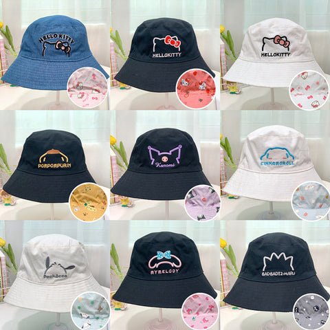 Sanrio Cute Mask Small, Waterproof, Sunscreen, Windproof, Leisure Fisherman's Hat, Sunvisor Hat