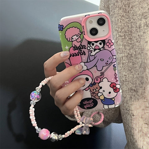 Cartoon Pink Sanrio iPhone Case Full Body Protective Case For IPhone 11-15 Pro Max