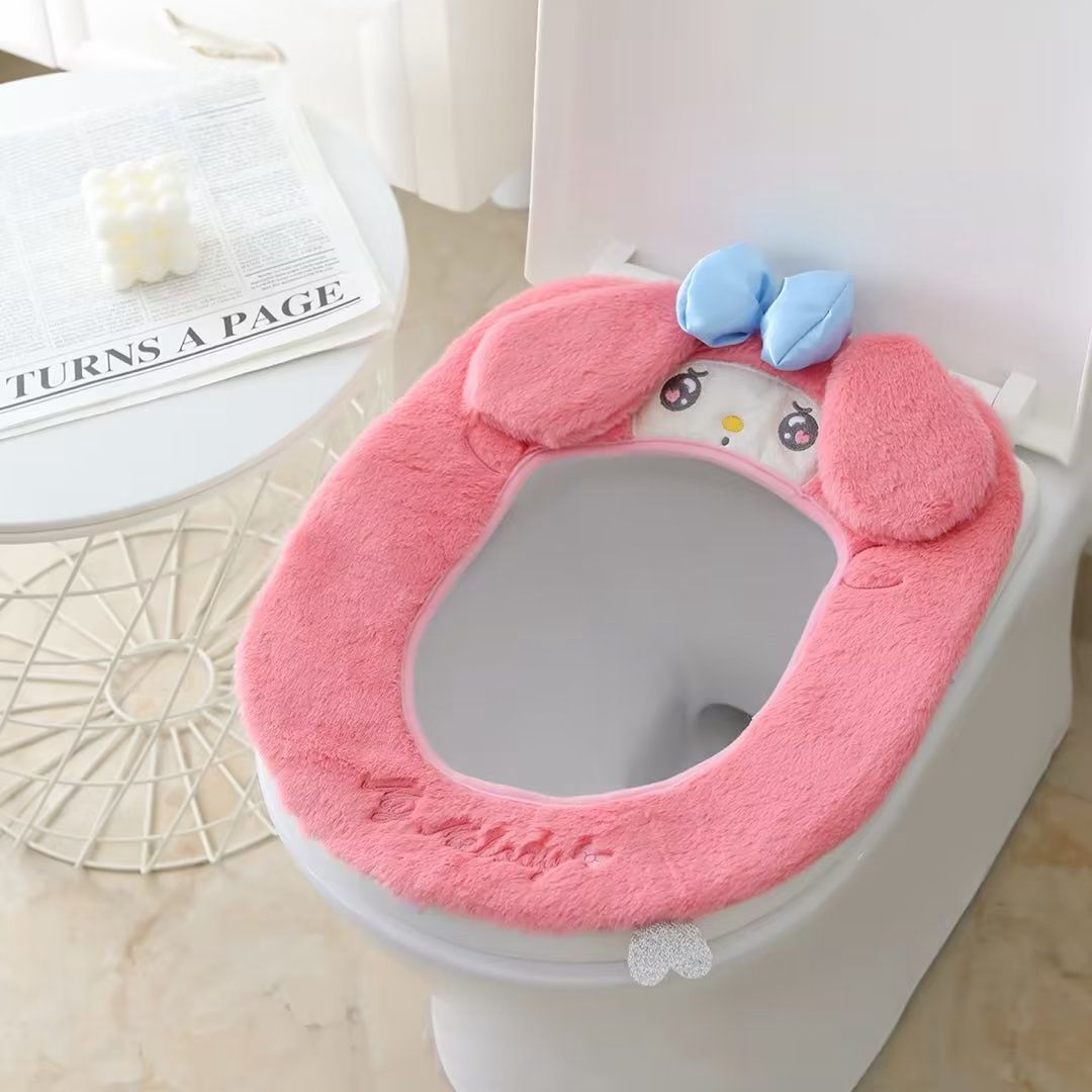 Plush Toilet Mat, All-season Waterproof Toilet Cover, Winter Thickened and Warm Household Toilet Ring