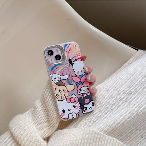 Laser Fireworks Cute Sanrio iPhone Case Full Body Protective Case For IPhone 11-15 Pro Max