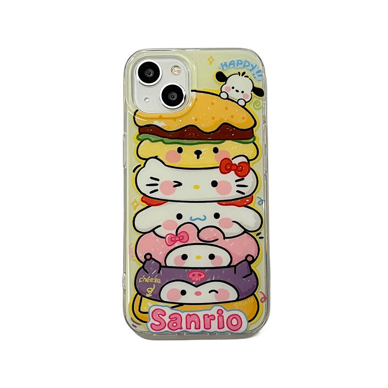 Cartoon Folding Music Sanrio iPhone Case Full Body Protective Case For IPhone 11-15 Pro Max