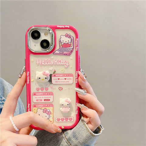 Electroplated 3D Kuromi IPhone 14 Sanrio iPhone Case Full Body Protective Case For IPhone 11-15 Pro Max