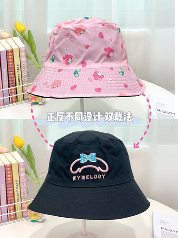 Sanrio Cute Mask Small, Waterproof, Sunscreen, Windproof, Leisure Fisherman's Hat, Sunvisor Hat