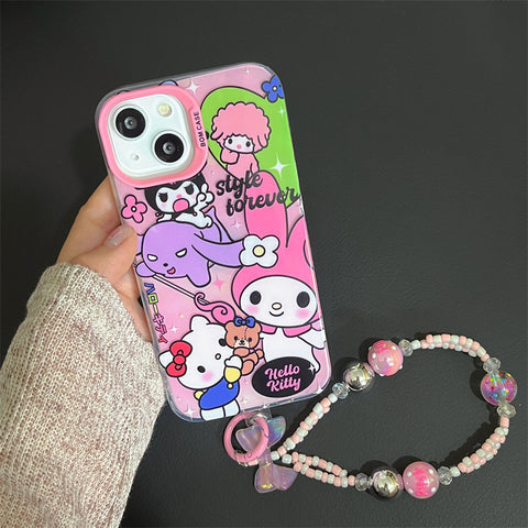 Cartoon Pink Sanrio iPhone Case Full Body Protective Case For IPhone 11-15 Pro Max