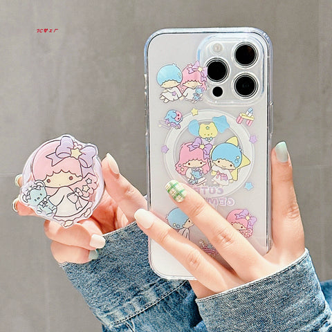 Sanrio Cute Twin Star Cute IPhone Case Full Body Protective Case For IPhone 11-15 Pro Max