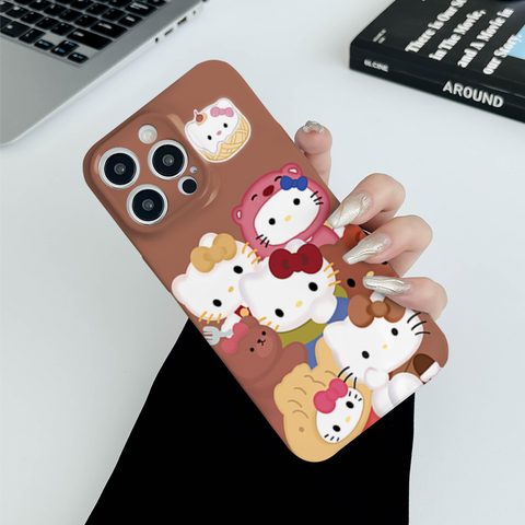 HK HelloKitty Cute Sanrio iPhone Case Full Body Protective Case For IPhone 11-15 Pro Max