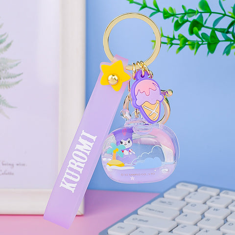 Genuine Sanrio Into The Oil Cartoon Keychain Creative Cute Kulomi Doll Bag Small Ornament Gifts Wholesale