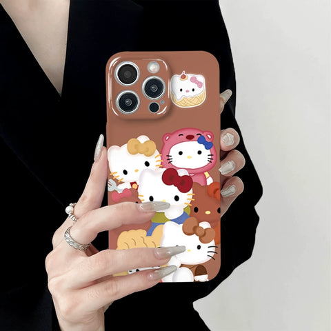 HK HelloKitty Cute Sanrio iPhone Case Full Body Protective Case For IPhone 11-15 Pro Max