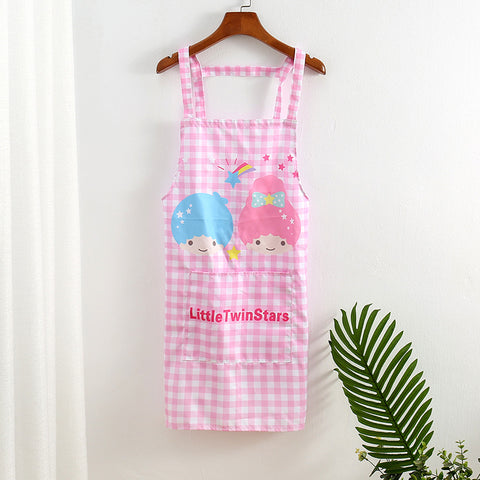 Sanrio Plaid Series Large Apron Kitchen Home Cleaning Cute Thickened Apron