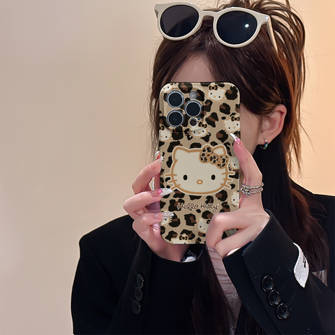 Leopard-printed New Year Hellokitty Cute Sanrio iPhone Case Full Body Protective Case For IPhone 11-15 Pro Max