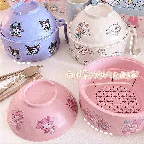 Sanrio Series Large Capacity Noodle Bowl with Drain