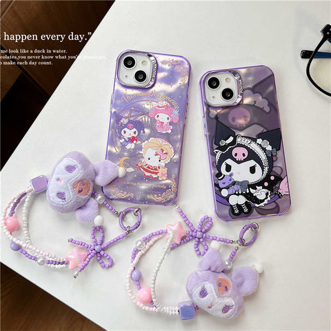 IMD Water Wave Magic Array Sanrio IPhone 15 Cartoon 14 Promax 12 Phone Case Apple 13 Chain For IPhone 11-15 Pro Max