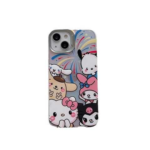 Laser Fireworks Cute Sanrio iPhone Case Full Body Protective Case For IPhone 11-15 Pro Max