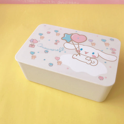 Sanrio Series Dust Tissue Box with Lid for Household Portable Large-capacity Mask Storage Box