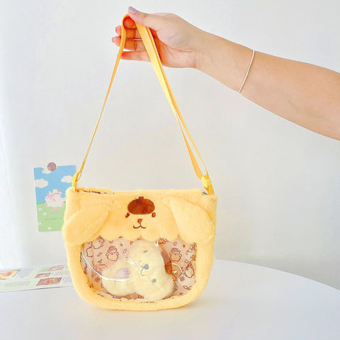 Sanrio Transparent PVC Plush Doll Cross Body Bag