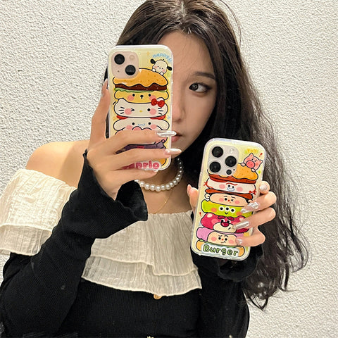 Cartoon Folding Music Sanrio iPhone Case Full Body Protective Case For IPhone 11-15 Pro Max