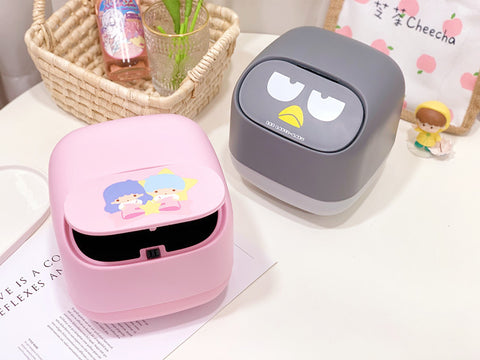 Sanrio Home Car with Lid Press Table Top Garbage Bin