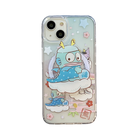 Year of The Dragon Cartoon Ugly Fish Kitty Kulomi for IPhone15/14promax Phone Case 11 Transparent Acrylic Magnetic Case 12/13 Apple 14Pro Full Cover 15Pro