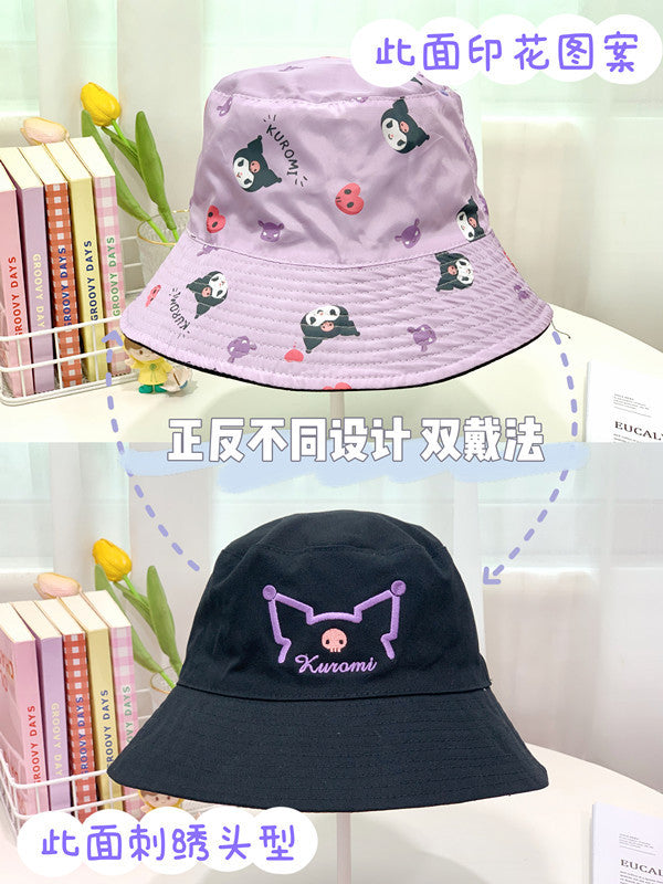 Sanrio Cute Mask Small, Waterproof, Sunscreen, Windproof, Leisure Fisherman's Hat, Sunvisor Hat