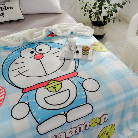 Double Cashmere Blanket Dormitory Single Doraemon Thick Warm Flannel Nap Blanket