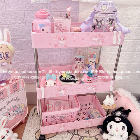 Triple Floor Trolley Storage Rack Bedroom Beauty Storage Trolley